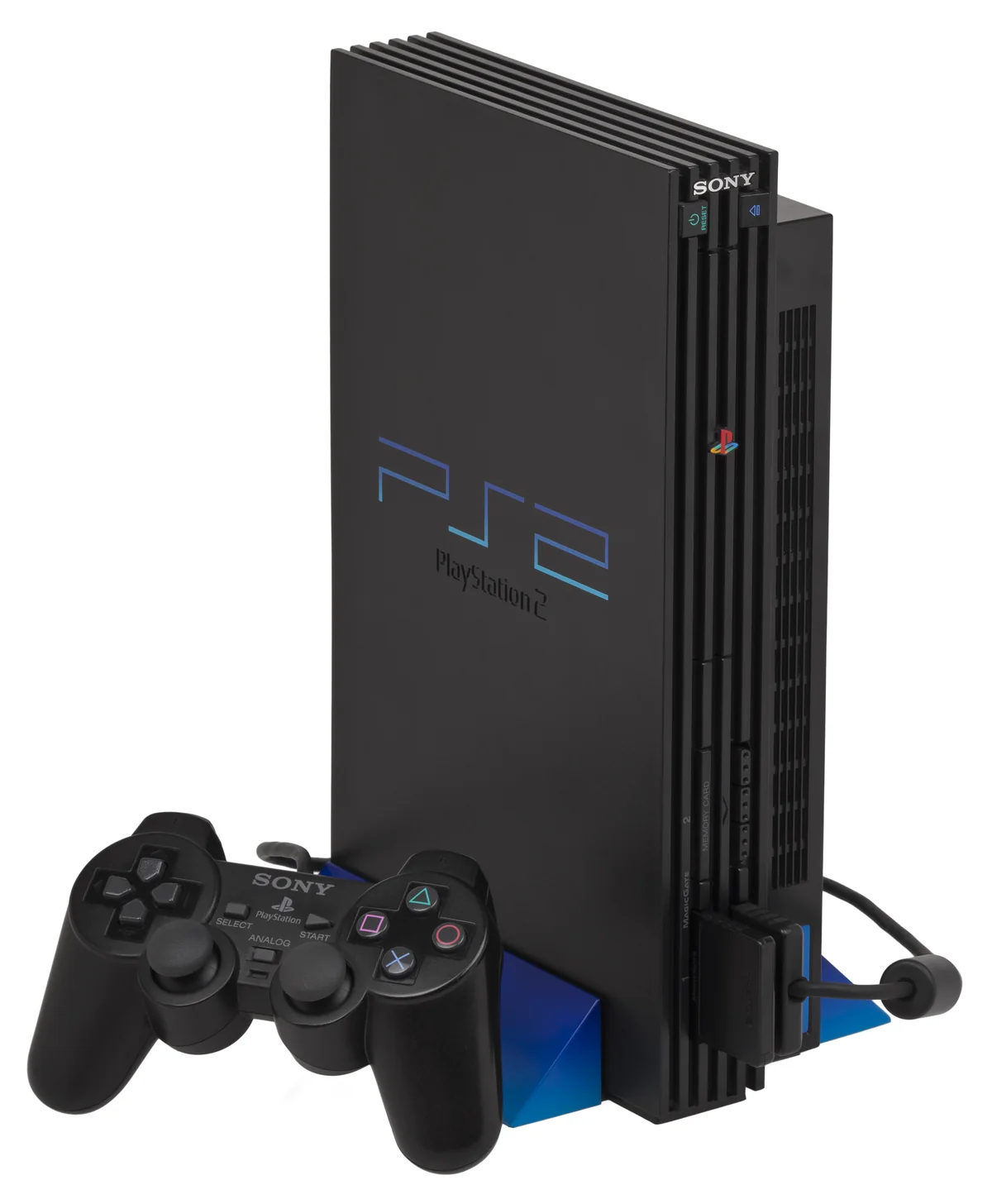 Console Sony PlayStation 2 de grand format avec ses accessoires