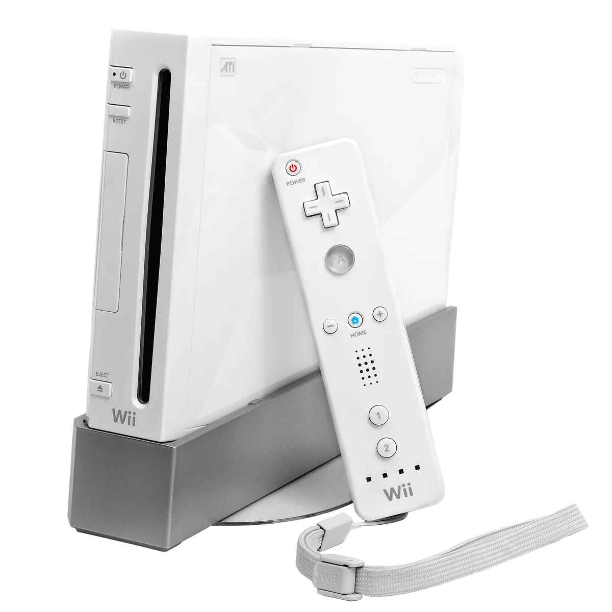 Console Nintendo Wii blanche avec une télécommande Wii